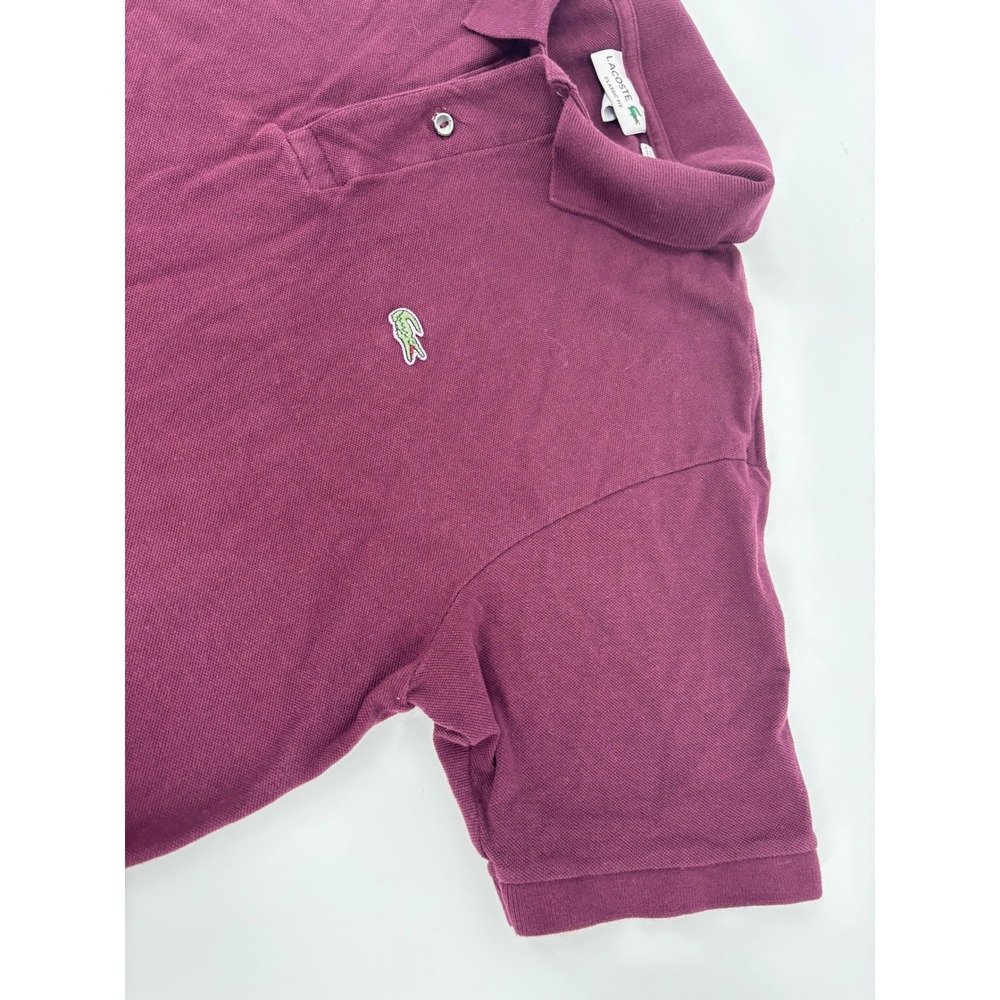 Lacoste Mens Classic Fit Polo Shirt Burgundy Maroon Cotton Pique XL FR 6